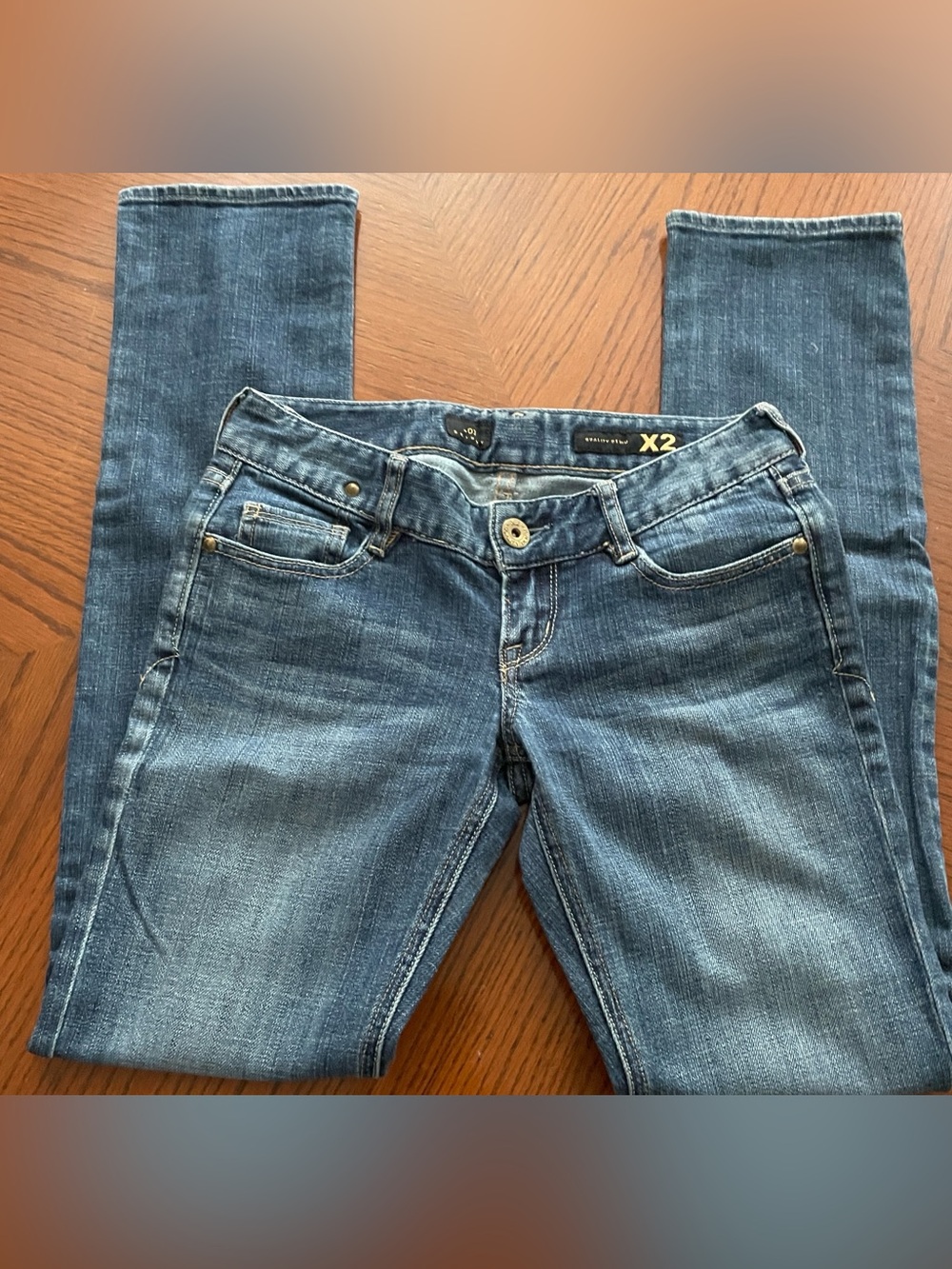 X2 Jeans Skinny Dark Wash Distressed